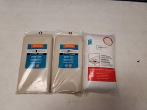 lot 9815 image: New Twin Mattress Protector and 2 Shower Liner Curtains