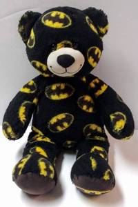 lot 107 image: Build-a-Bear Batman Logo Print Superhero Themed Stuffed Teddy  DC Comics