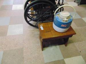 lot 4260 image: Stool and Coleman Waterjug