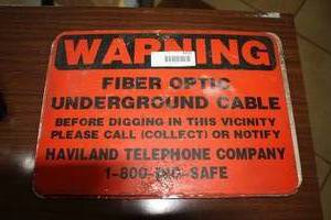 lot 4291 image: Warning - Fiber Optics Signs
