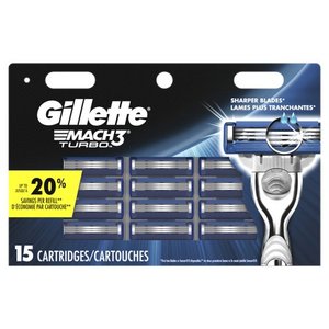 lot 1018 image: Gillette Mach3 Turbo Mens Razor Blade Refills - 15ct