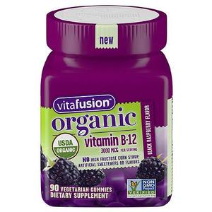 lot 1124 image: Vitafusion Organic Vitamin B12 Gummies - Black Raspberry - 90ct
