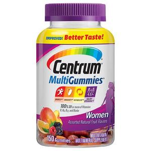 lot 1125 image: Centrum MultiGummies Womens Multivitamin Gummies - Cherry, Berry & Orange - 150ct