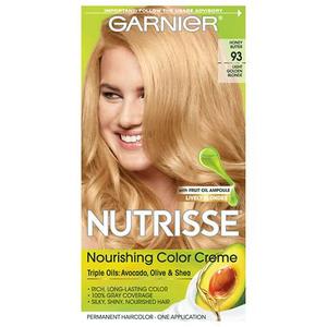 lot 1278 image: Garnier Nutrisse Nourishing Hair Color Creme, 93 Light Golden Blonde (Honey Butter), 1 kit