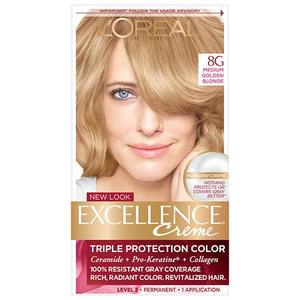 lot 1294 image: LOreal Paris Excellence Cr�me Permanent Triple Protection Hair Color, 8G Medium Golden Blonde, 1 kit