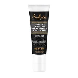 lot 1337 image: SheaMoisture African Black Soap Bamboo Charcoal Pre-Shampoo Scalp Scrub - 4oz