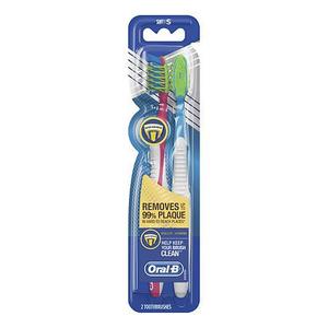 lot 1365 image: Oral-B Cross Action Vitalizer Toothbrush Soft Bristles - 2ct