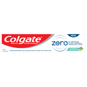 lot 1392 image: Colgate Zero Vegan Fluoride Toothpaste, Natural Flavor, Peppermint Gel, 4.6 Oz, 1 Ct