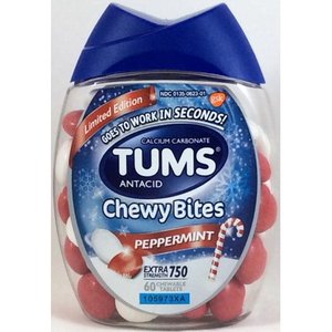 lot 1992 image: Tums Chewy Bites Peppermint Extra Strength Chewable Antacid for Heartburn - 60ct