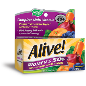 lot 32 image: Alive Womens 50 Multi Vitamin 50 Count Tablets, Orchard Fruits & Garden Veggies Powder Blend (100 mg per serving)