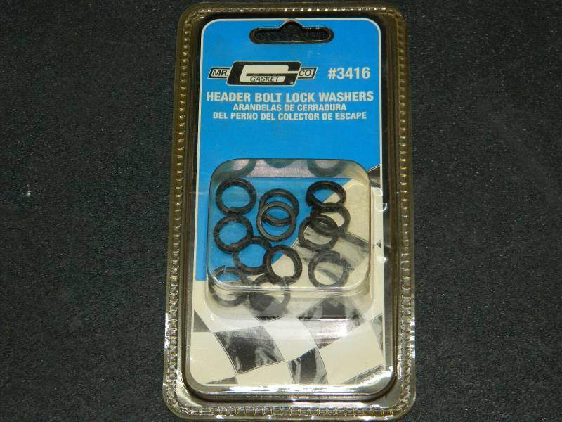 lot 1996 image: Lot of 8 Sets 12 Per Set Lockwashers 96 Total MR GASKET 3416 BLACK HEADER BOLT (12) 38 INCH I.D. ID LOCK LOCKING WASHERS