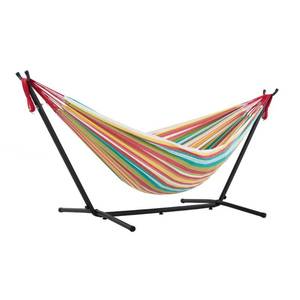 lot 12 image: Vivere Double Hammock with Space Saving Steel Stand, Salsa