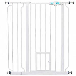 lot 13 image: Carlson Extra Tall Walk Through Pet Gate with Small Pet Door, Includes 4-Inch Extension Kit, 4 Pack Pressure Mount Kit and 4 Pack Wall Mount Kit
