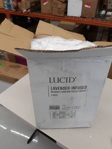 lot 69 image: Lucid 3 Lavender Infused Memory Foam Mattress Topper