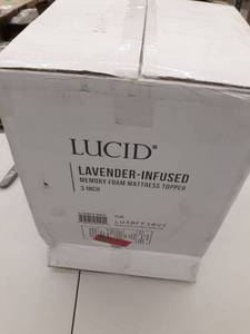 lot 81 image: Lucid 3 Lavender Infused Memory Foam Mattress Topper