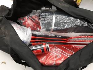 lot 87 image: Champion Sports CG202 Volleyball & Badminton Set Net, Poles, Ball, Rackets & Shuttlecocks, Portable Equipment for Lawn, Beach & Tournament Games