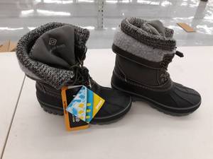 lot 158 image: DREAM PAIRS Boys Girls Cold Weather Insulated Waterproof Winter Snow Boots Size 13 M US Little Kid KMONTE-1 Black Grey