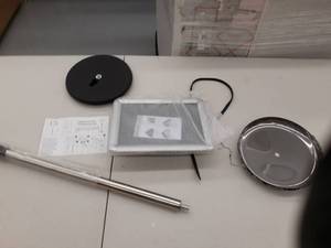 lot 177 image: Egeen Pedestal Sign Holder, Adjustable Poster Stand Sign Holder, Floor Sign Stand for DisplayAdvertisement, Vertical and Horizontal View Display (Silver, 8.5 x 11 inches)