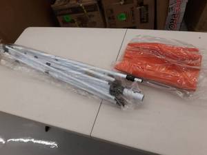 lot 215 image: orange solid 8ft tall square market umbrella