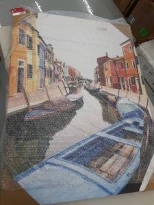 lot 245 image: canvas wall art canal