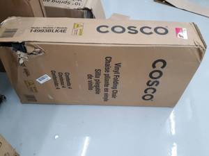 lot 286 image: Cosco Vinyl Folding Chair (4-Pack), Black