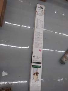 lot 300 image: PetSafe Freedom Aluminum Patio Panel Sliding Glass Dog and Cat Door, Adjustable 76 1316 in to 80 1116 in - Small White Pet Door