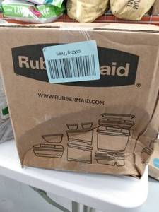lot 373 image: Rubbermaid 2108400 Premium Modular Food Lids  Cereal Keeper, 2-Pack  18-Cup Stacking, Space Saving Plastic Storage Containers, Clear
