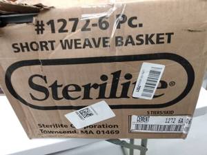 lot 377 image: Sterilite 12726A06 Short Weave Basket, Cement, 6-Pack