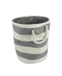 lot 388 image: Design Imports Paper Bin Stripe Round Small
