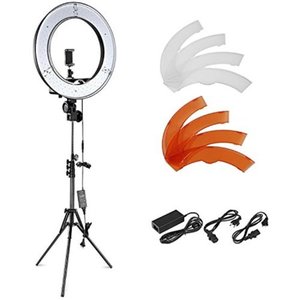 lot 407 image: Neewer Ring Light Kit1848cm Outer 55W 5500K Dimmable LED Ring Light, Light Stand, Carrying Bag for Camera,Smartphone,YouTube,Self-Portrait Shooting, Black, Model10088612