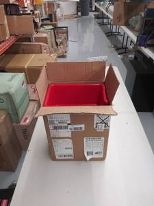 lot 494 image: Red plastic storage bin, box of 10