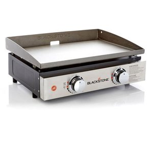 lot 277 image: Blackstone Tabletop Grill - 22 Inch Portable Gas Griddle - Propane Fueled - 2 Adjustable Burners - Rear Grease Trap - For Outdoor Cooking While Camping, Tailgating or Picnicking - Black
