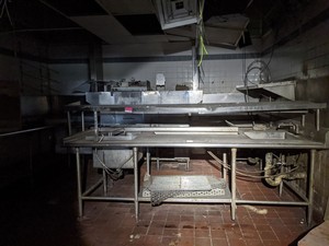 lot 3583 image: Dishwashing Prep Station With Dishwasher Missing Wires