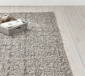 lot 47709 image: Chunky WoolJute Rug - Gray 9x12