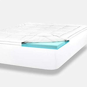 lot 1009 image: ViscoSoft 4 Inch Pillow Top Gel Memory Foam Mattress Topper Twin  Serene Dual Layer Bed Topper