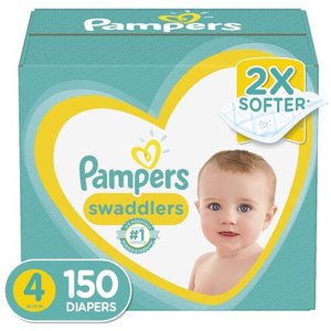 lot 1016 image: Pampers Swaddlers Soft and Absorbent Diapers, Size 4, 150 Ct