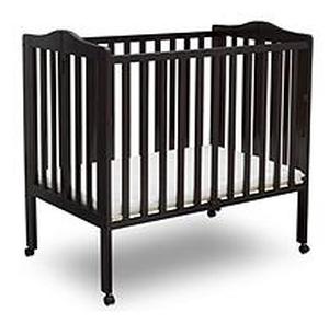 lot 1022 image: Delta Children Folding Portable Mini Crib with Mattress Espresso