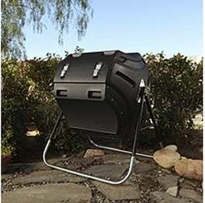 lot 1045 image: Lifetime 60058 Compost Tumbler, Black, 80-Gallon