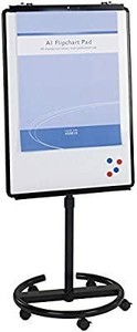 lot 1047 image: VIZ-PRO ECO Magnetic Mobile WhiteboardFlipchart Easel, Black, 28 X 40 Inches