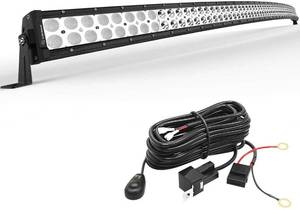 lot 1052 image: YITAMOTOR 52 inches Curved Led Light Bar Off Road Driving Lights with Wiring Harness 300W
