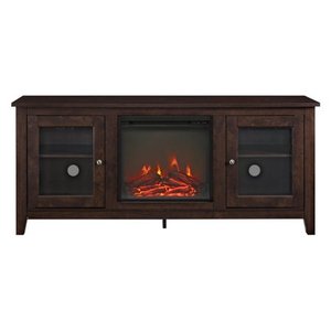 lot 1055 image: Walker Edison 58-in. Wood Media TV Stand Console with Fireplace