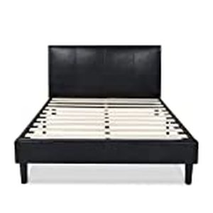 lot 1064 image: Zinus Deluxe Faux Leather Platform Bed with Wooden Slats, Full