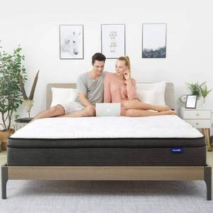 lot 1067 image: Box,10 Inch Plush Pillow Top Spring Hybrid Mattress,Gel Memory Foam for Sleep Cool, Motion Isolating Individually Wrapped Coils,Medium-Firm Feel