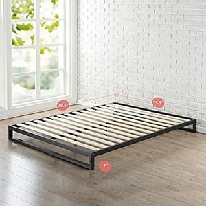 lot 1068 image: Zinus Trisha 7 Inch Heavy Duty Low Profile Platforma Bed Frame  Mattress Fou...