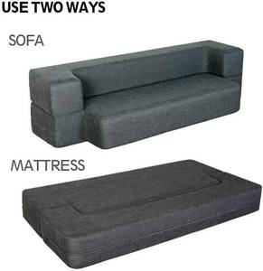 lot 1076 image: MAXDIVANI Folding Bed Couch, Folding Foam Sofa Bed Memory Foam Mattress Convertible Sofa,Floor Couch Sleeper Sofa Foam Twin