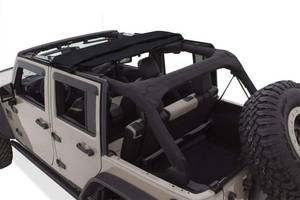 lot 1087 image: Bushwacker 14925 Trail Armor Twill Fast Back Soft Top for 2007-2018 Jeep Wrangler with 4 Doors