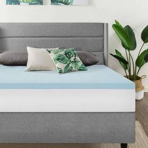 lot 1102 image: Best Price Mattress Twin Xl Mattress Topper - 1.5 Inch Gel Memory Foam Bed