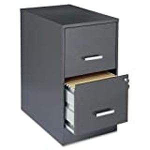 lot 1112 image: Lorell 2 Drawers Vertical Steel Lockable Filing Cabinet, Gray