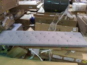 lot 6939 image: Mid-Rise Upholstered Headboard KingCal King Stone