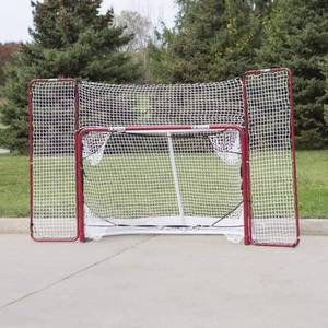 lot 6947 image: EZGoal Hockey Folding Pro Goal with Backstop and Targets, 2-Inch, RedWhite